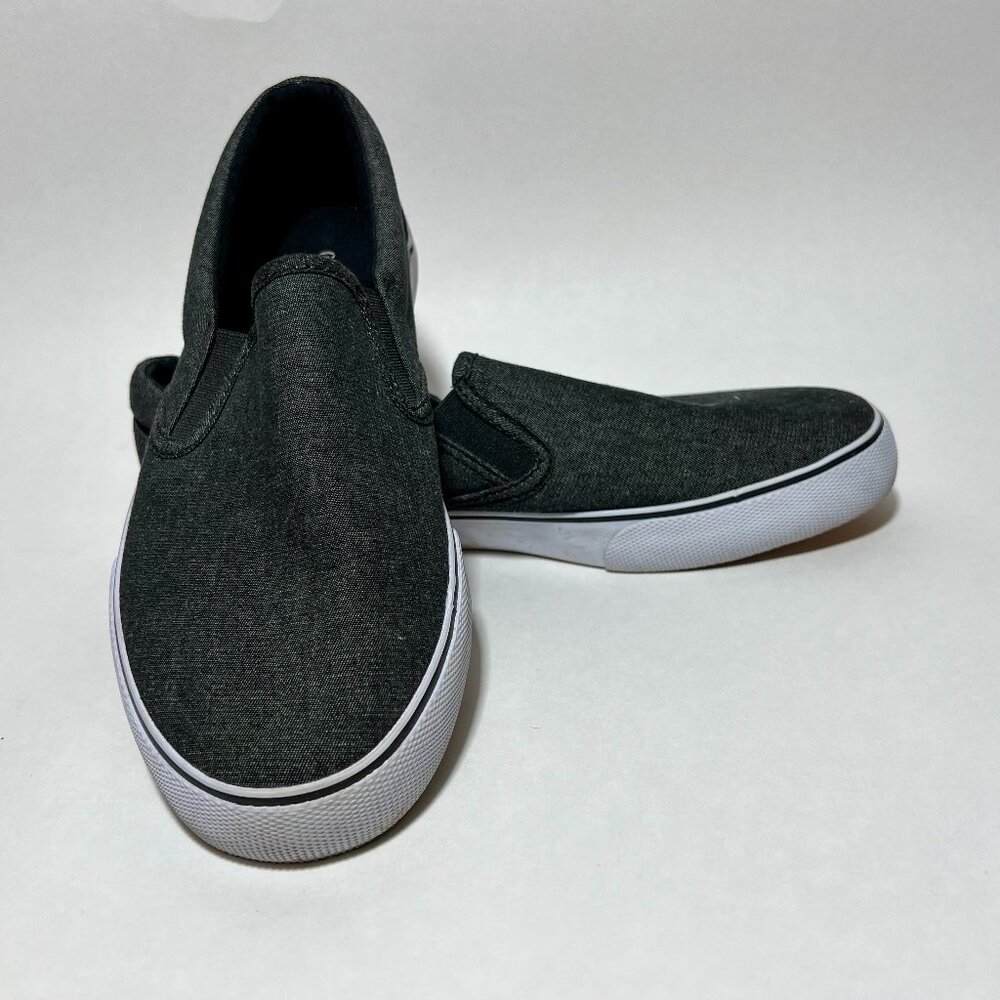 Men's Charcoal Gray Slip On Twin Gore Sneakers | US Size 9 Shoes | Like New